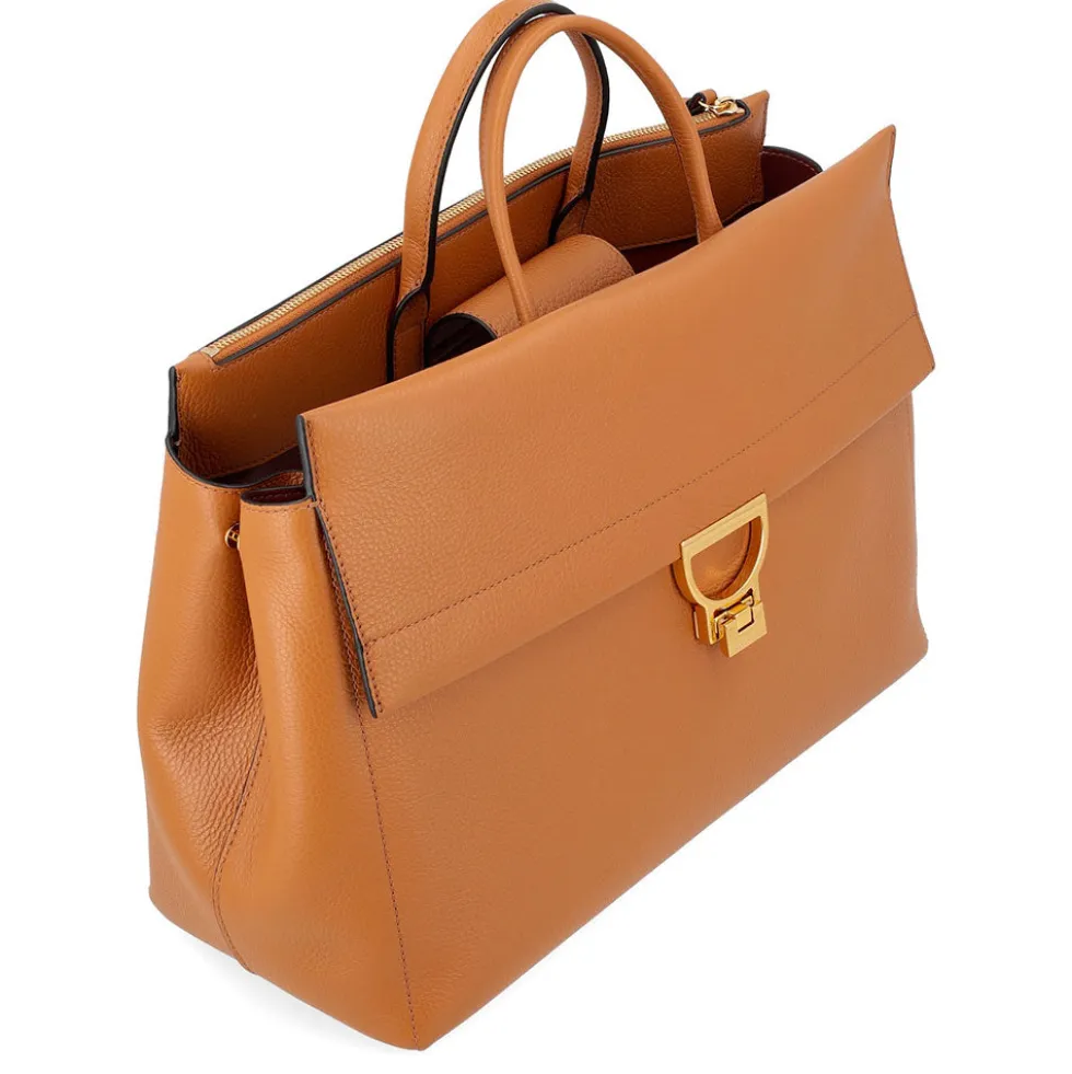 Borsa Donna a Mano COCCINELLE in Pelle linea Arlettis Colore Cuir Misura Grande