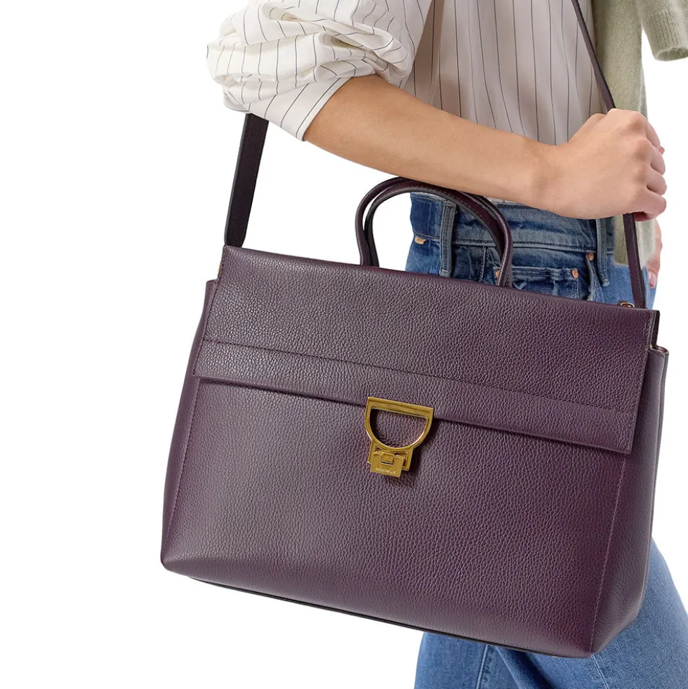 Borsa Donna a Mano COCCINELLE in Pelle linea Arlettis Colore Cuir Misura Grande
