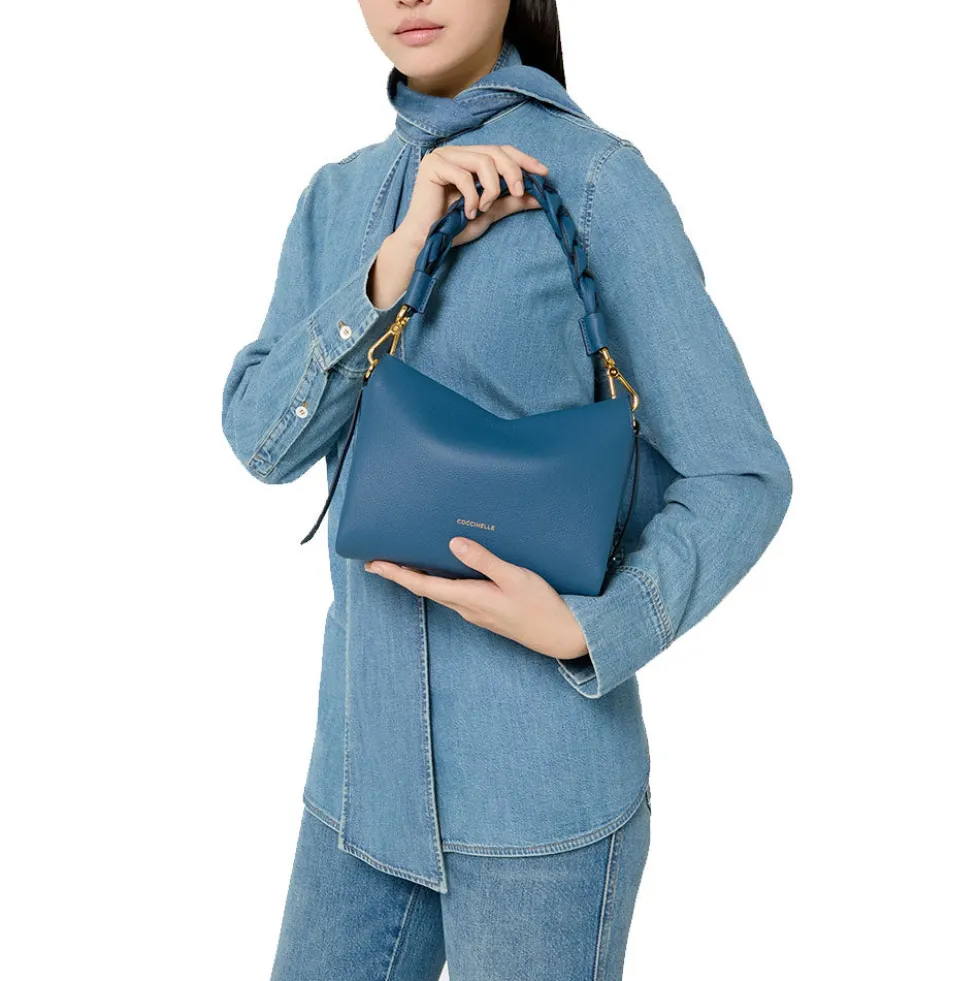 Borsa Donna a Mano COCCINELLE linea Boheme Small in Pelle Seagrass - Sandshell