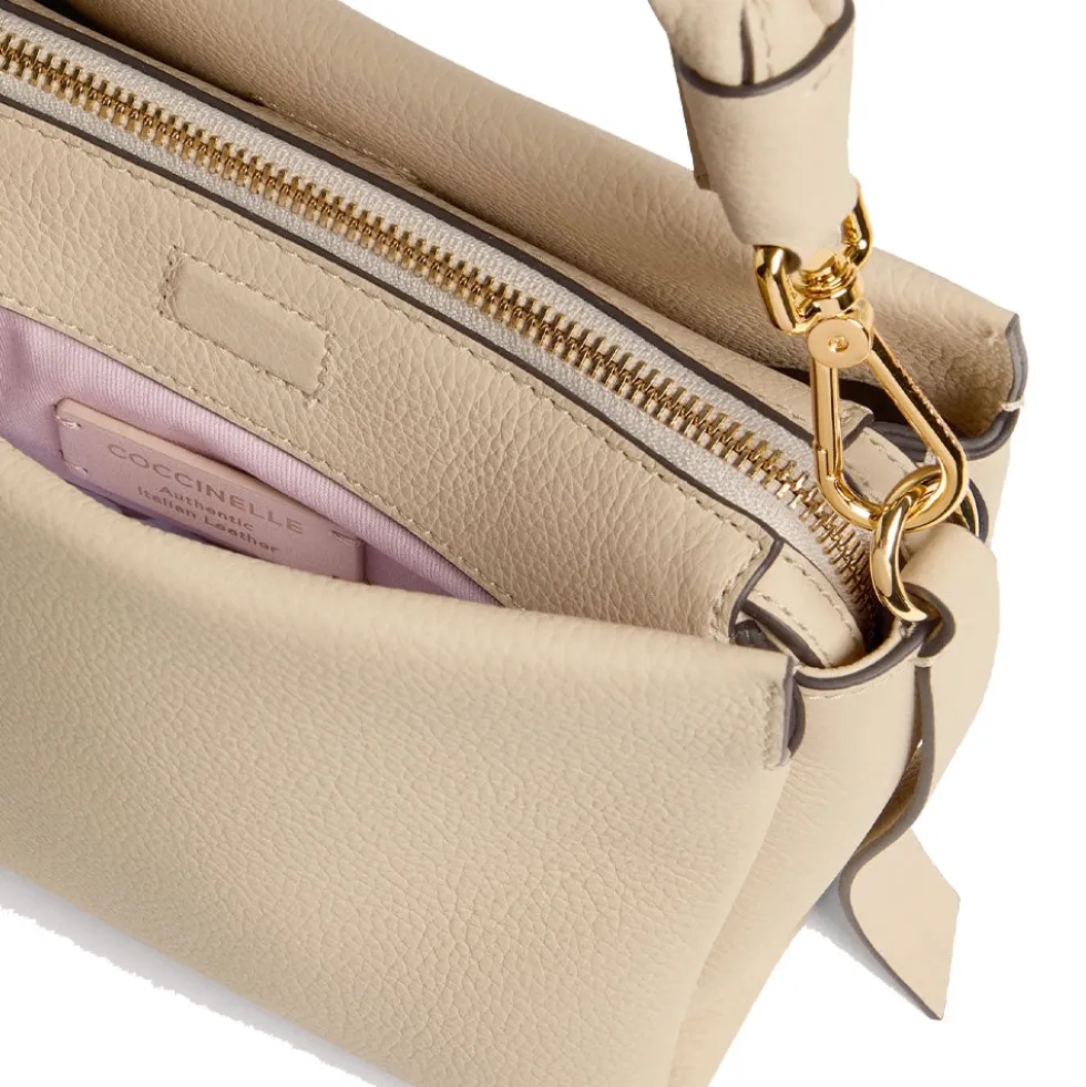 Borsa Donna a Mano COCCINELLE linea Boheme Small in Pelle Sandshell - Seagrass
