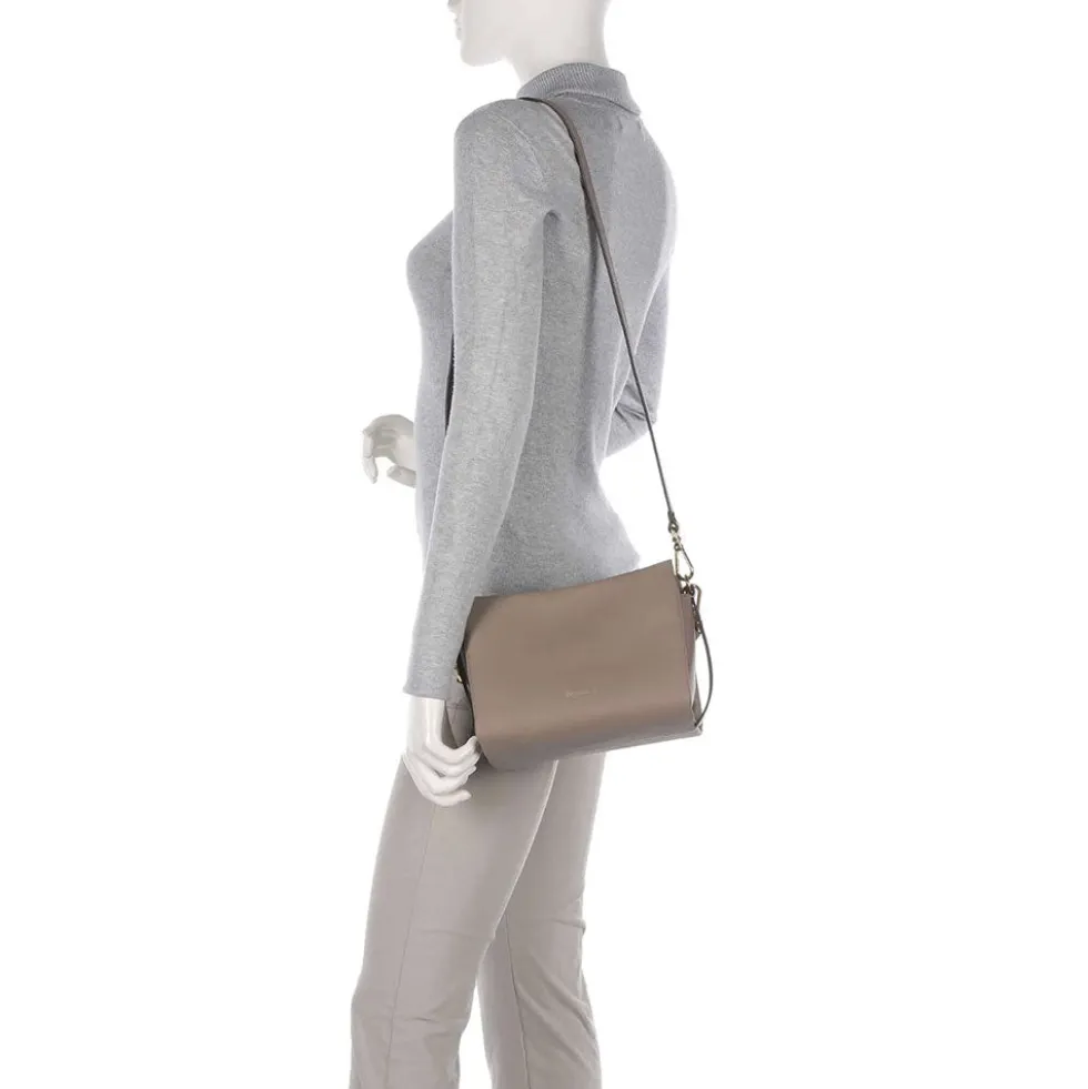 Borsa Donna a Mano COCCINELLE linea Boheme Small in Pelle Warm Taupe - Rosette