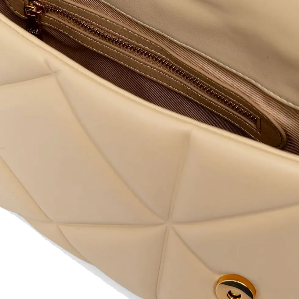 Borsa Donna a Mano con Tracolla LOVE MOSCHINO linea Embossed Trapuntata color Burro