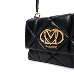 Borsa Donna a Mano con Tracolla LOVE MOSCHINO linea Embossed Trapuntata Nera