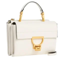 Borsa Donna a Mano con Tracolla COCCINELLE Linea Arlettis in Pelle colore Pearl