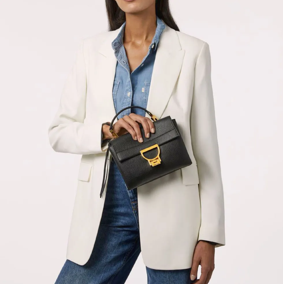 Borsa Donna a Mano con Tracolla COCCINELLE Linea Arlettis in Pelle colore Pearl