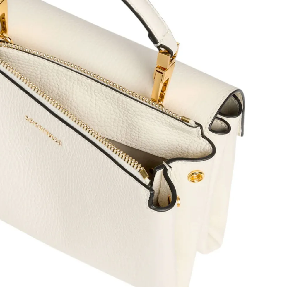 Borsa Donna a Mano con Tracolla COCCINELLE Linea Arlettis in Pelle colore Pearl