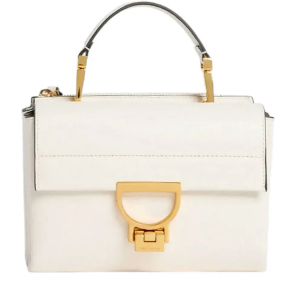 Borsa Donna a Mano con Tracolla COCCINELLE Linea Arlettis in Pelle colore Pearl