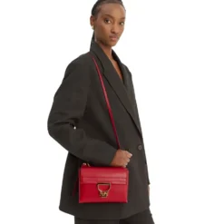 Borsa Donna a Mano con Tracolla COCCINELLE Linea Arlettis in Pelle colore Scarlet