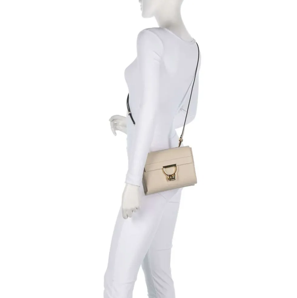 Borsa Donna a Mano con Tracolla COCCINELLE Linea Arlettis in Pelle colore Sandshell