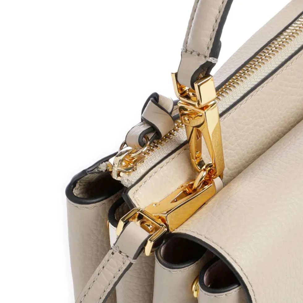 Borsa Donna a Mano con Tracolla COCCINELLE Linea Arlettis in Pelle colore Sandshell