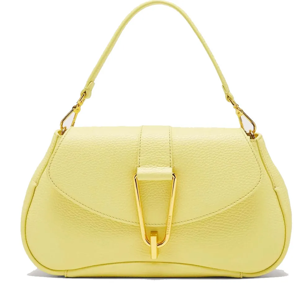 Borsa Donna a Mano con Tracolla COCCINELLE in Pelle linea Himma colore Lime Wash