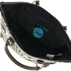 Borsa Donna a Mano con Tracolla GABS G3 PLUS Large in Pelle stampa Portone B/N