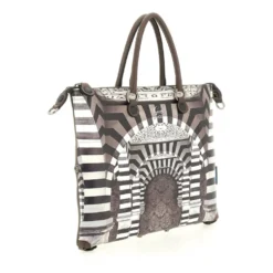 Borsa Donna a Mano con Tracolla GABS G3 PLUS Large in Pelle stampa Portone B/N