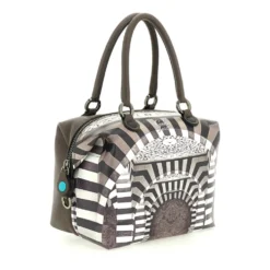 Borsa Donna a Mano con Tracolla GABS G3 PLUS Large in Pelle stampa Portone B/N