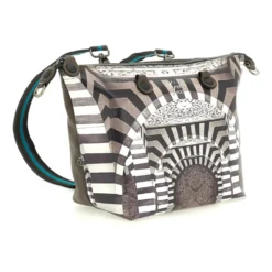 Borsa Donna a Mano con Tracolla GABS G3 PLUS Large in Pelle stampa Portone B/N