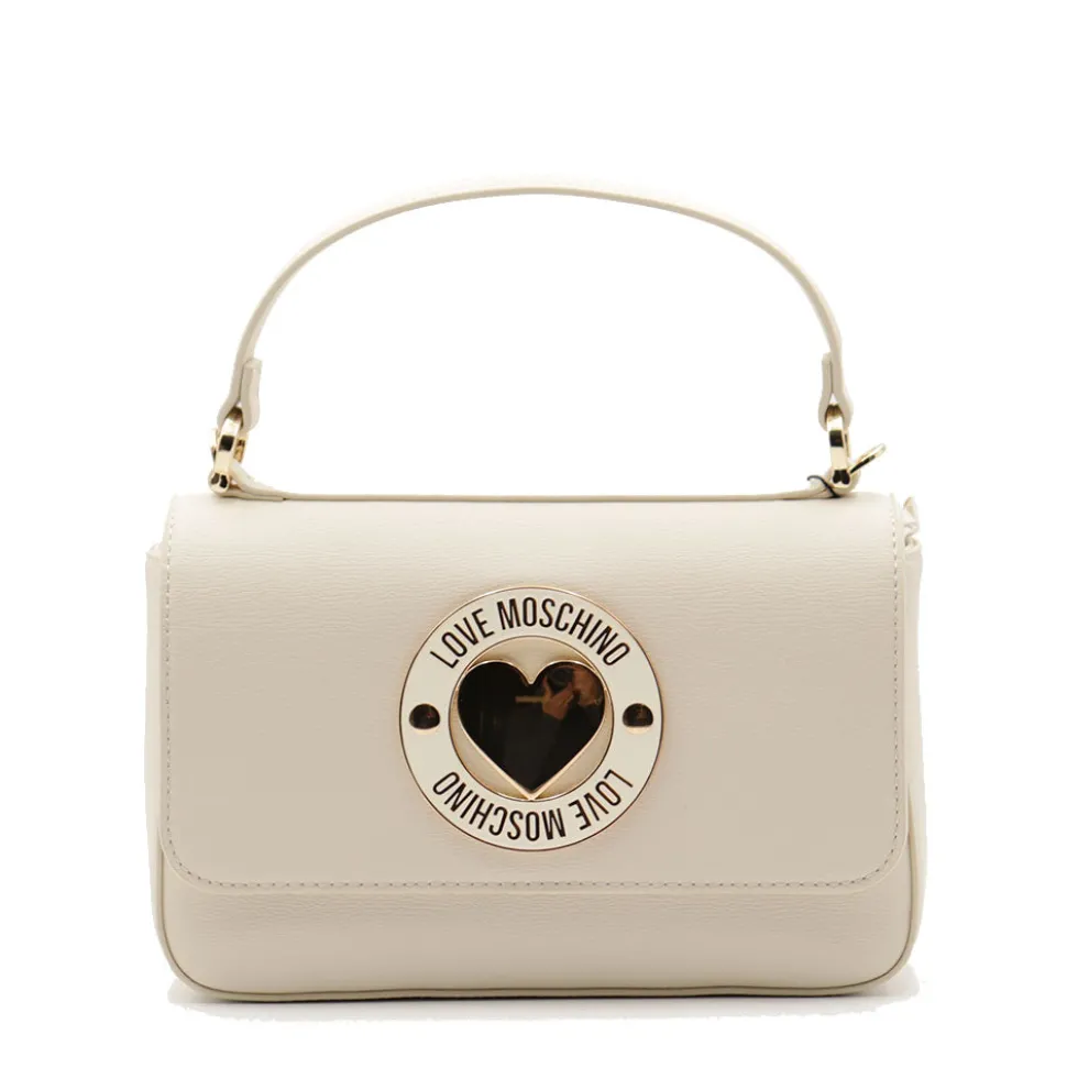 Borsa Donna a Mano con Tracolla LOVE MOSCHINO linea Cupid Avorio con Logo