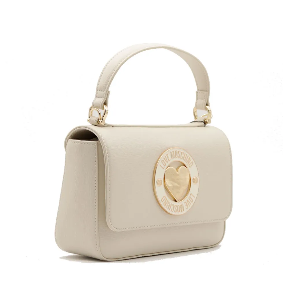 Borsa Donna a Mano con Tracolla LOVE MOSCHINO linea Cupid Avorio con Logo