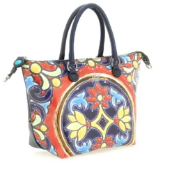 Borsa Donna a Mano con Tracolla GABS G3 PLUS Medium in Pelle stampa Maioliche