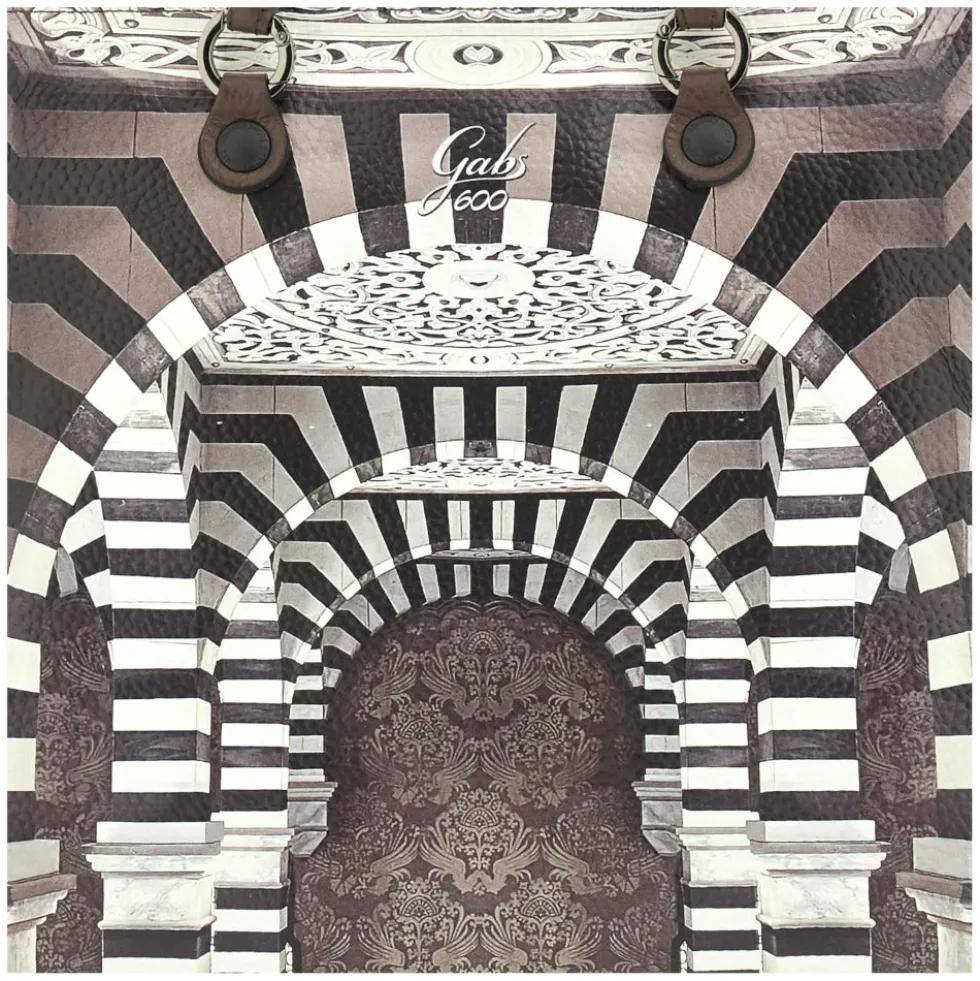 Borsa Donna a Mano con Tracolla GABS G3 PLUS Medium in Pelle stampa Portone B/N