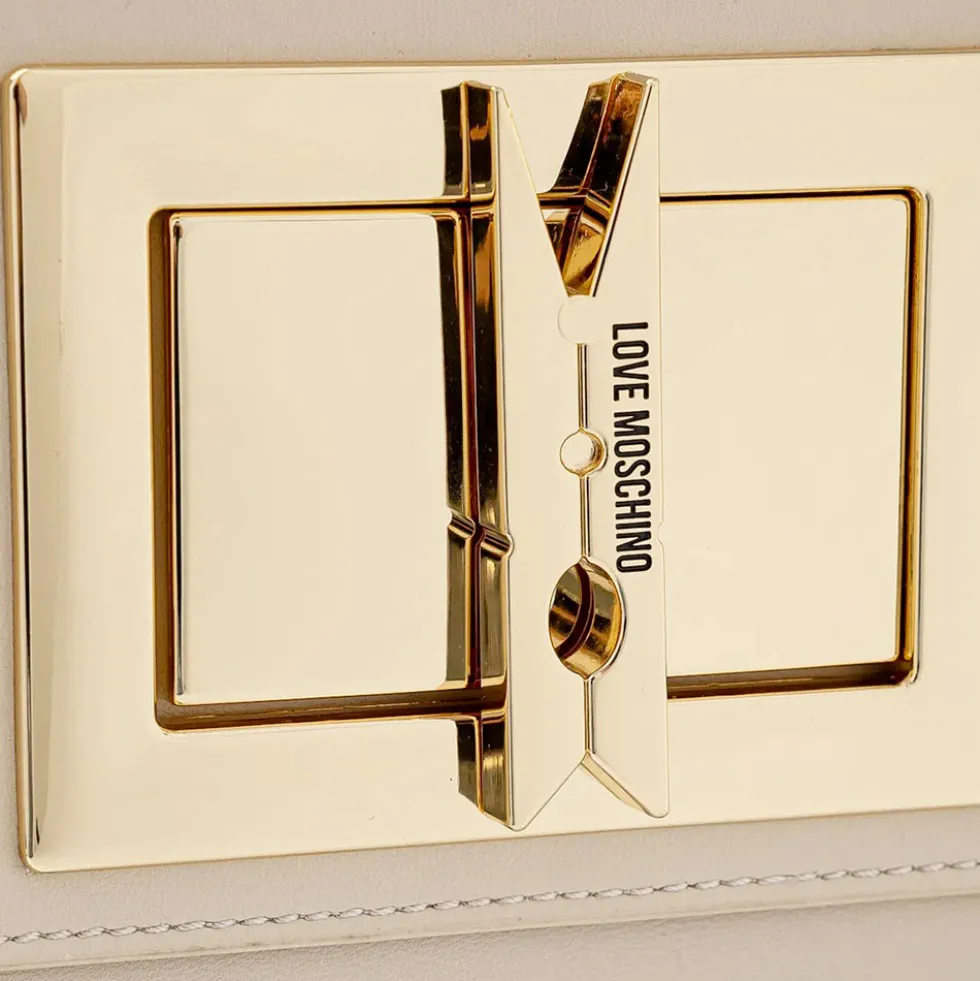 Borsa Donna a Mano con Tracolla LOVE MOSCHINO linea Clothespin Avorio