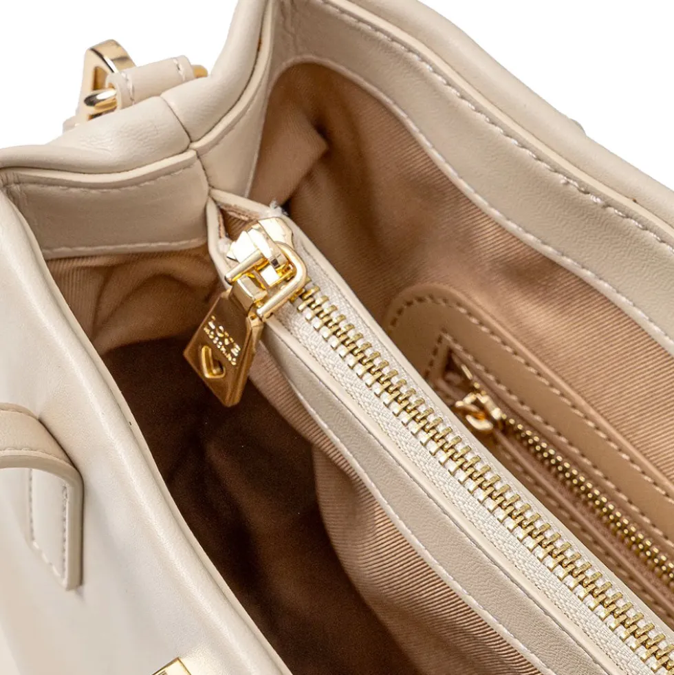 Borsa Donna a Mano con Tracolla LOVE MOSCHINO linea Clothespin Avorio