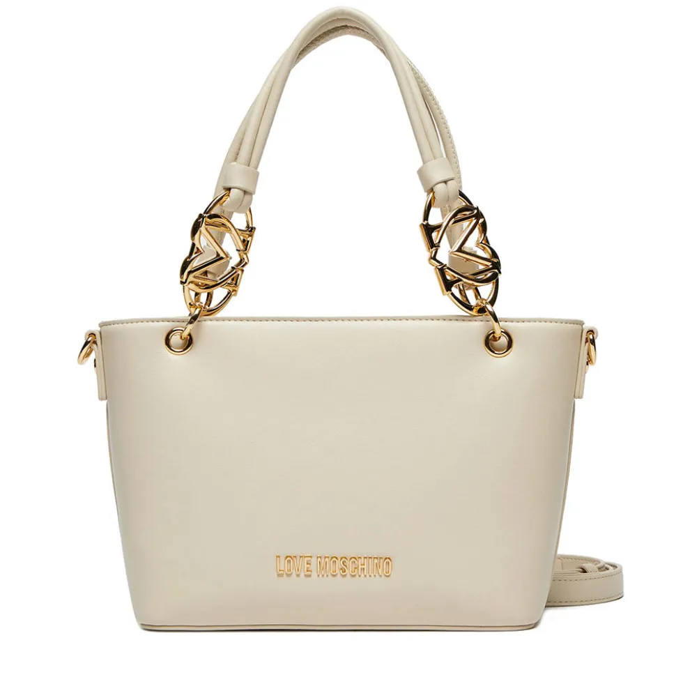 Borsa Donna a Mano con Tracolla LOVE MOSCHINO linea Jewel Avorio