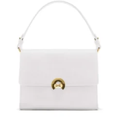Borsa Donna a Mano con Tracolla COCCINELLE linea Binxie in Pelle Brillant White
