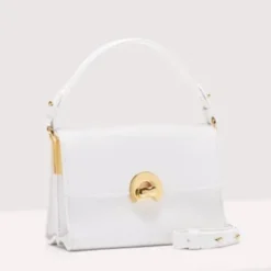 Borsa Donna a Mano con Tracolla COCCINELLE in Pelle linea Binxie Small colore Brillant White