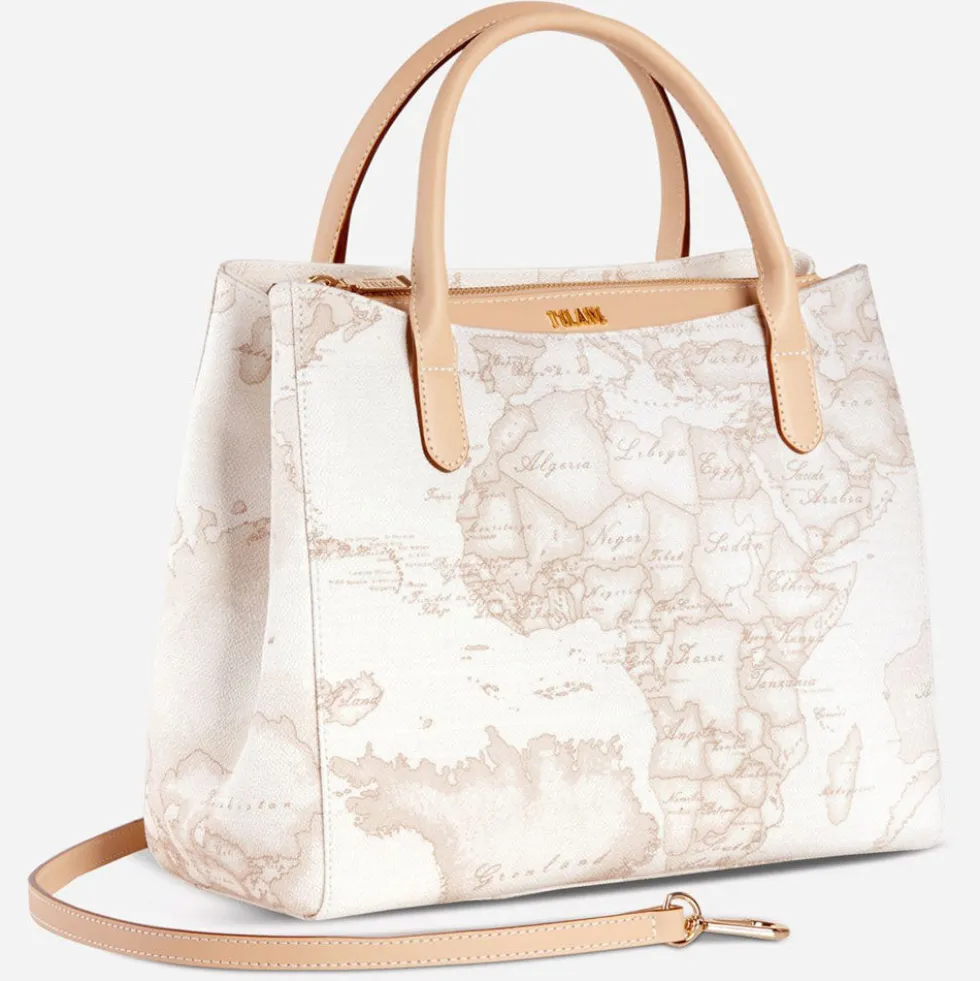 Borsa Donna a Mano con Tracolla 1A Classe Alviero Martini linea Geo White E003