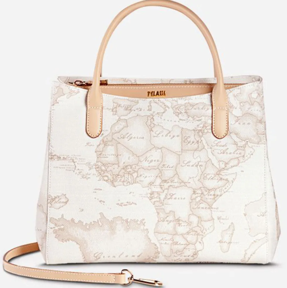 Borsa Donna a Mano con Tracolla 1A Classe Alviero Martini linea Geo White E003