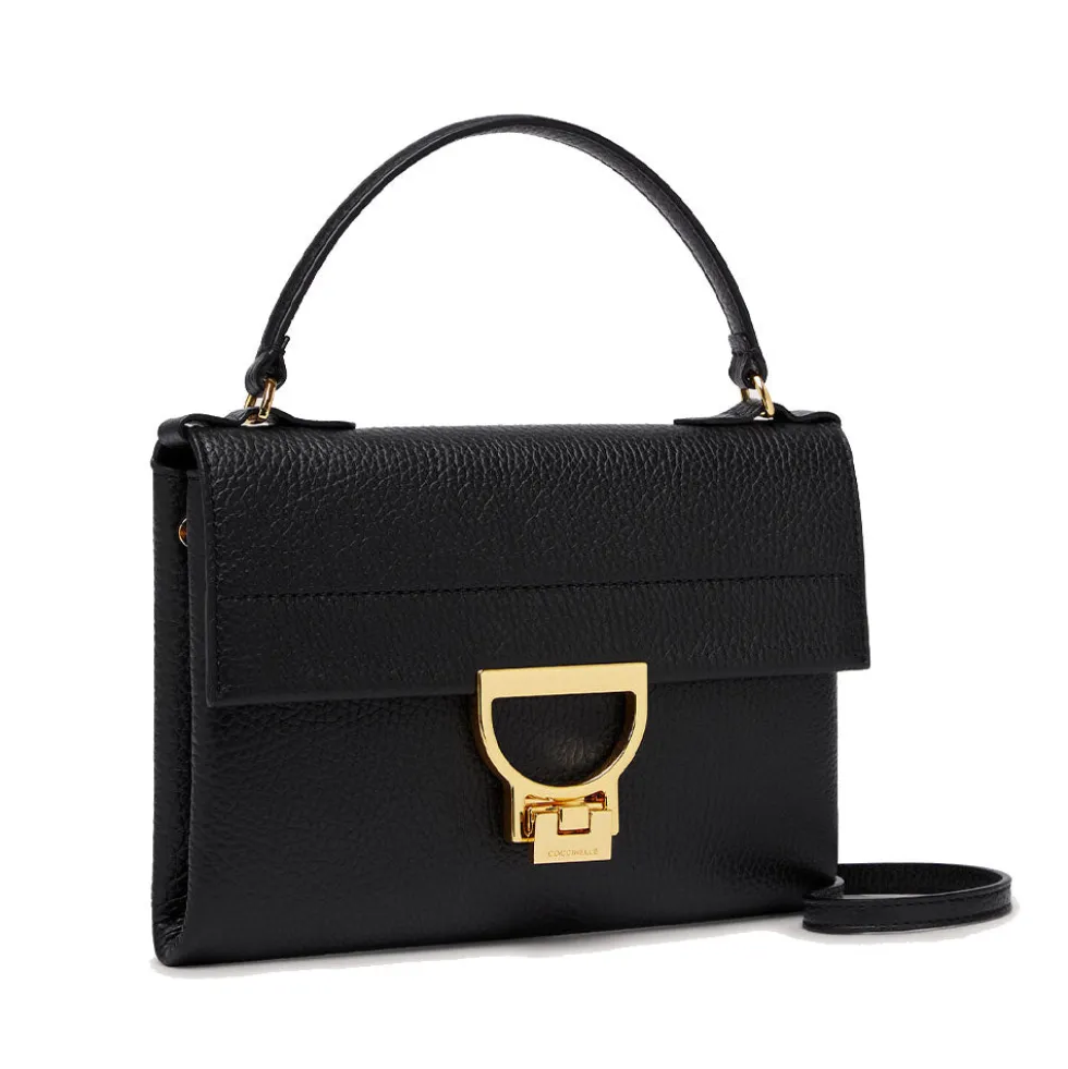 Borsa Donna a Mano con Tracolla COCCINELLE in Pelle Linea Arlettis Mini colore Nero