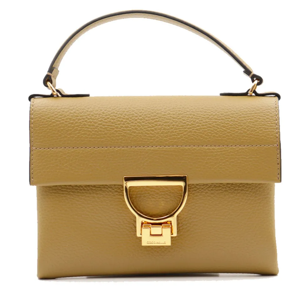 Borsa Donna a Mano con Tracolla COCCINELLE in Pelle Linea Arlettis Mini colore Seagrass