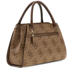 Borsa Donna a Mano GUESS Linea Noelle Colore Latte Logo - Brown