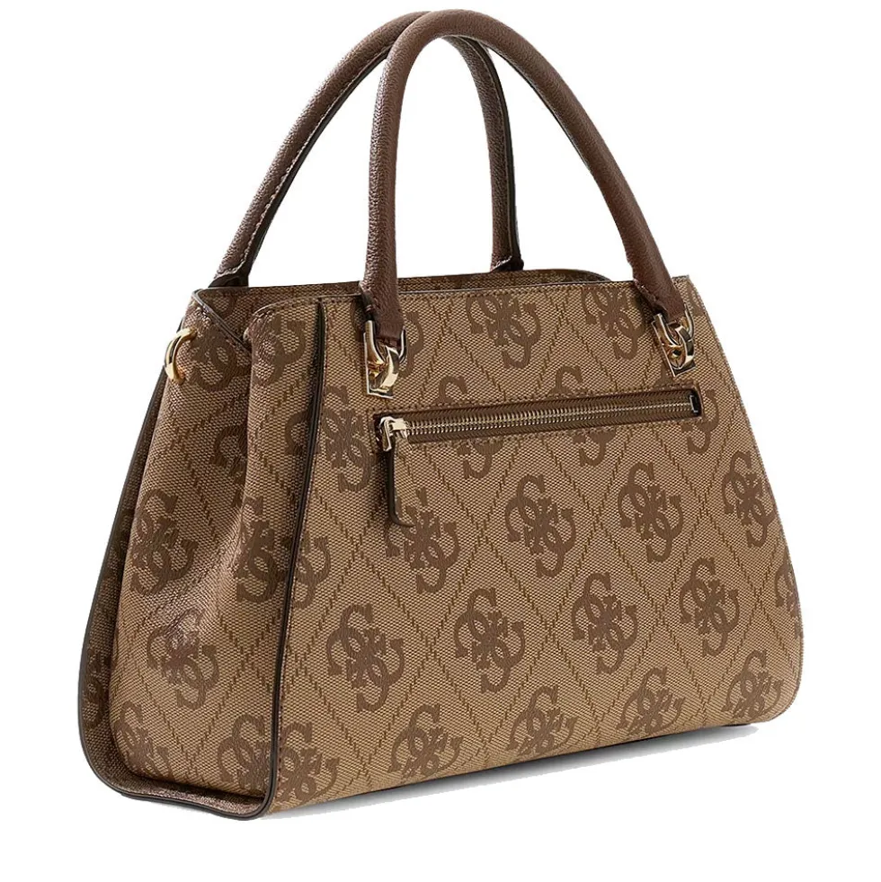 Borsa Donna a Mano GUESS Linea Noelle Colore Latte Logo - Brown