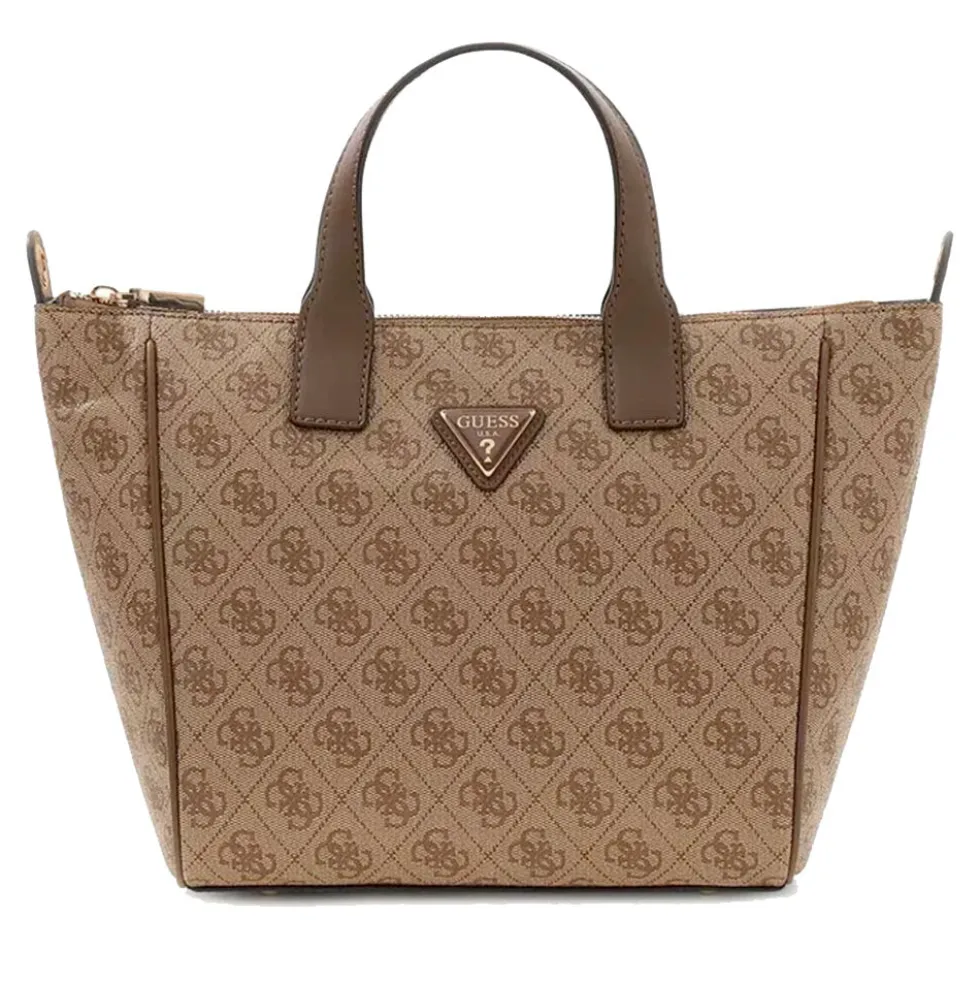 Borsa Donna a Mano in Tessuto GUESS Linea Follie colore Latte Logo