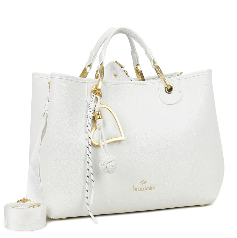 Borsa Donna a Mano Large BRACCIALINI linea Beth Bianco