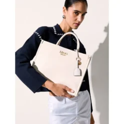 Borsa Donna a Mano Large LIU JO Better stampa Bottalata color Crema con Charm