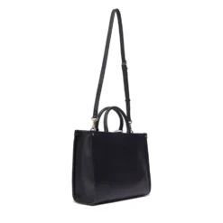 Borsa Donna a Mano Large LIU JO Better stampa Bottalata Nera con Charm