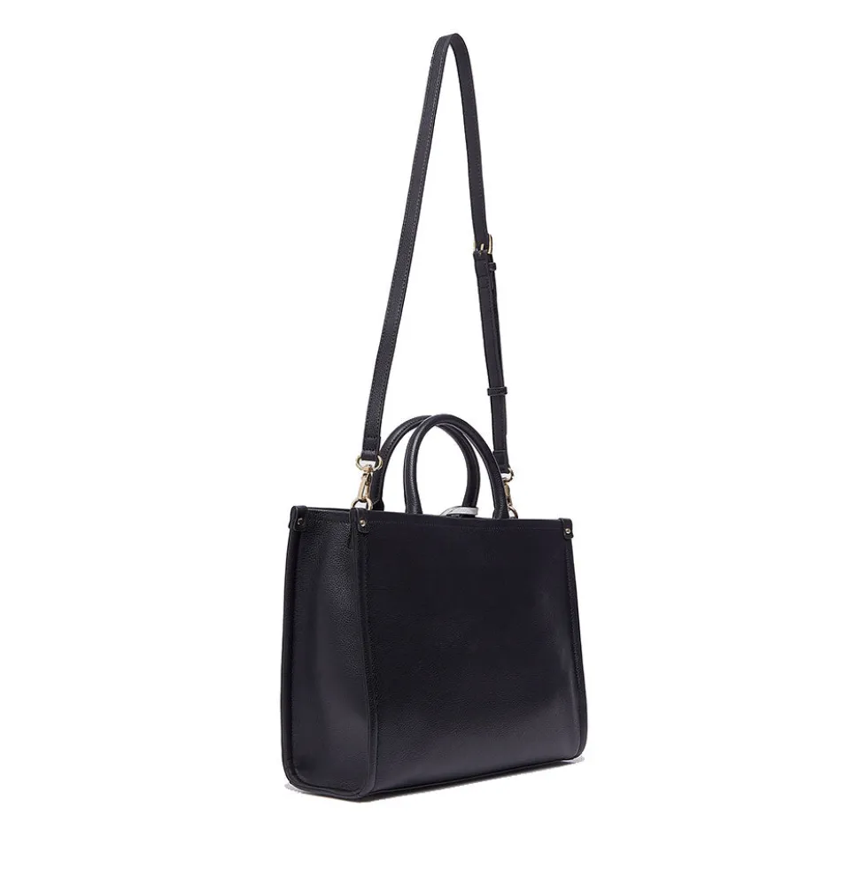 Borsa Donna a Mano Large LIU JO Better stampa Bottalata Nera con Charm