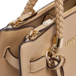 Borsa Donna a Mano LIU JO Better effetto Bottalato color Cammello con Charm