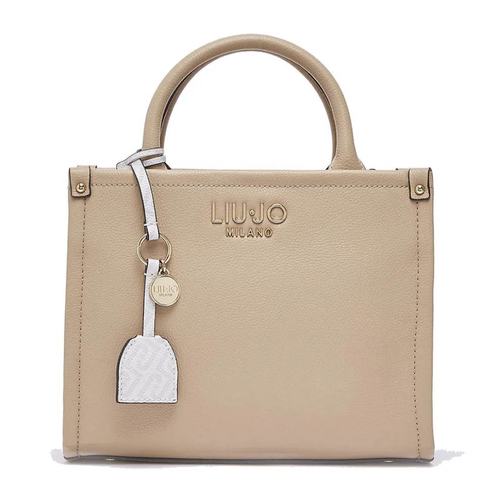 Borsa Donna a Mano LIU JO Better stampa Bottalata Dark Cipria con Charm