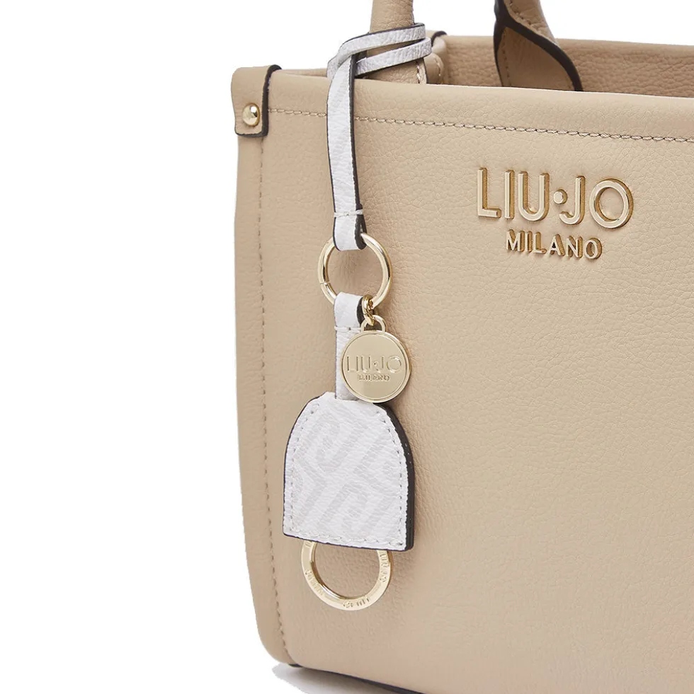 Borsa Donna a Mano LIU JO Better stampa Bottalata Dark Cipria con Charm