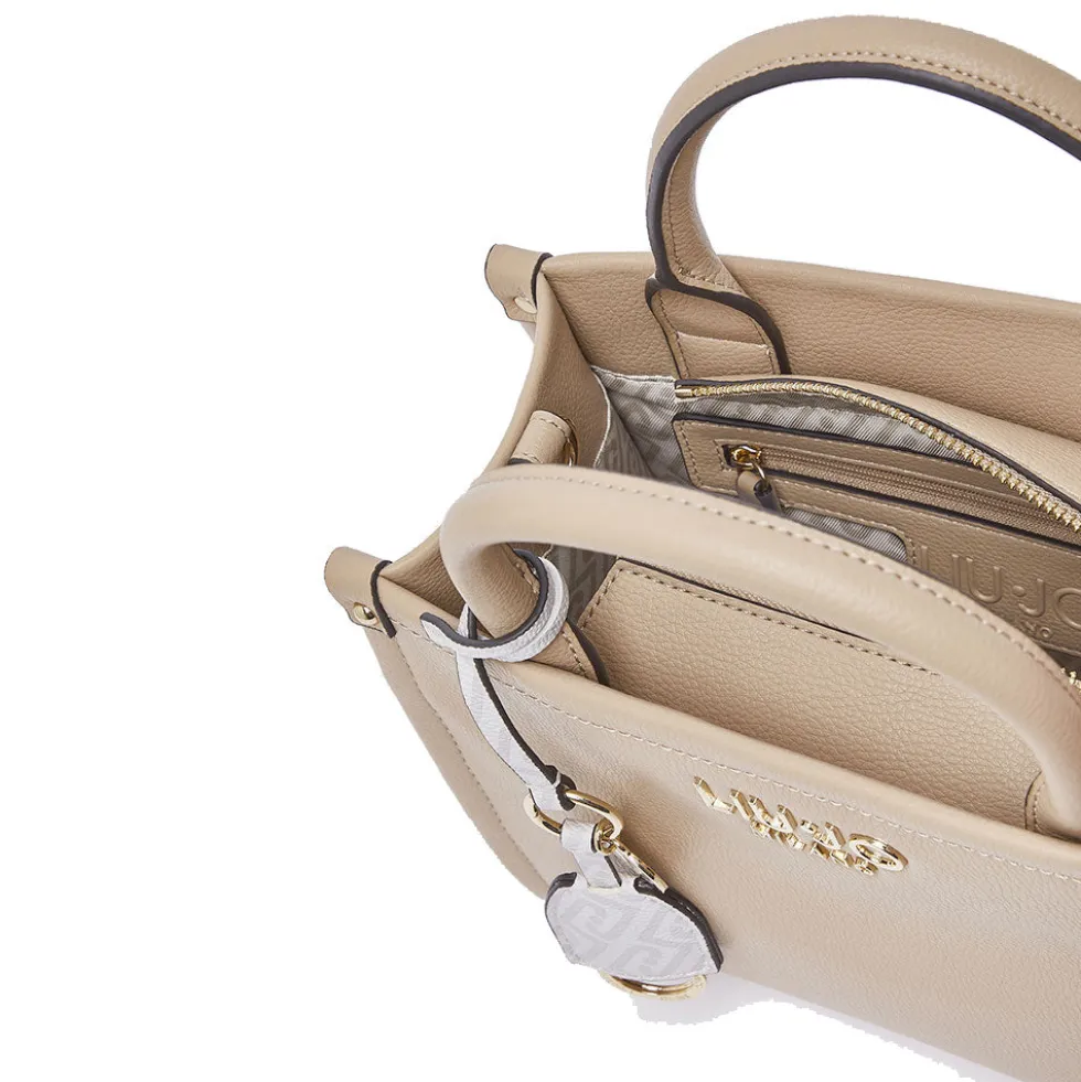 Borsa Donna a Mano LIU JO Better stampa Bottalata Dark Cipria con Charm