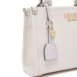 Borsa Donna a Mano LIU JO Better stampa Bottalata color Crema con Charm