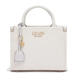Borsa Donna a Mano LIU JO Better stampa Bottalata color Crema con Charm