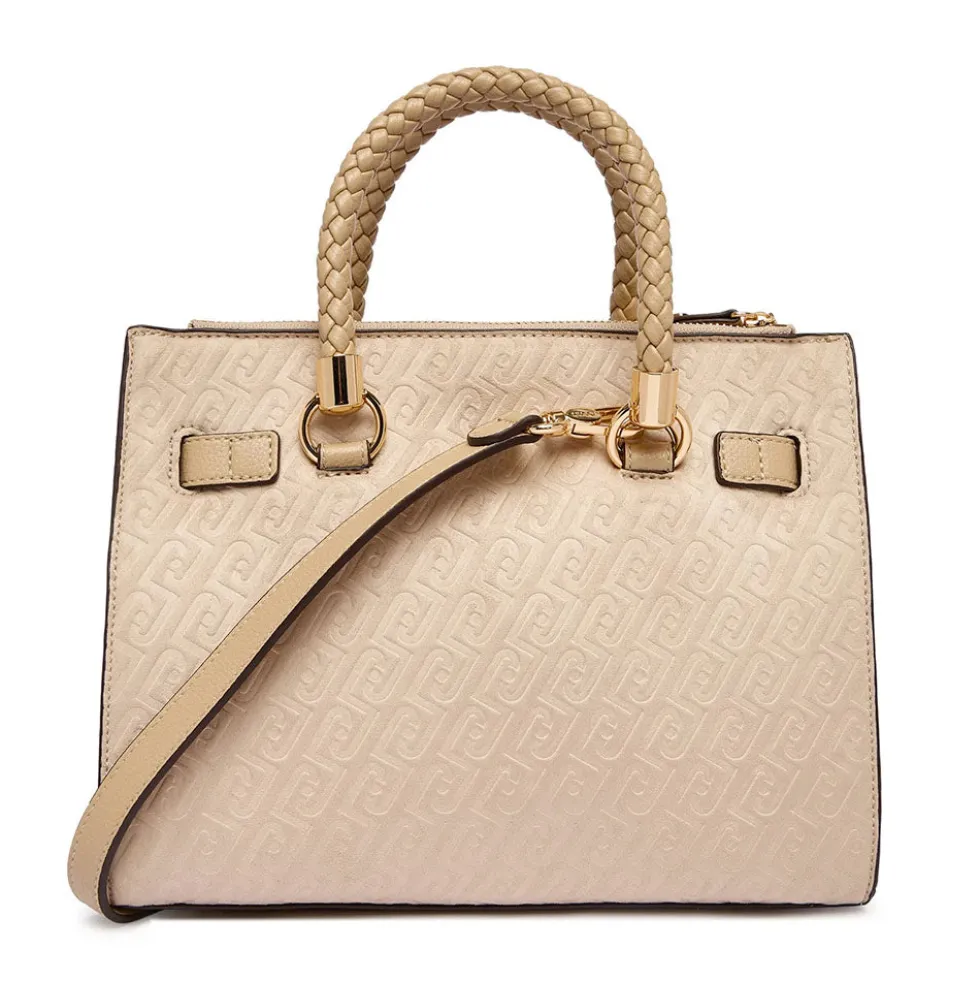Borsa Donna a Mano LIU JO Neutro con Logo Monogram All Over