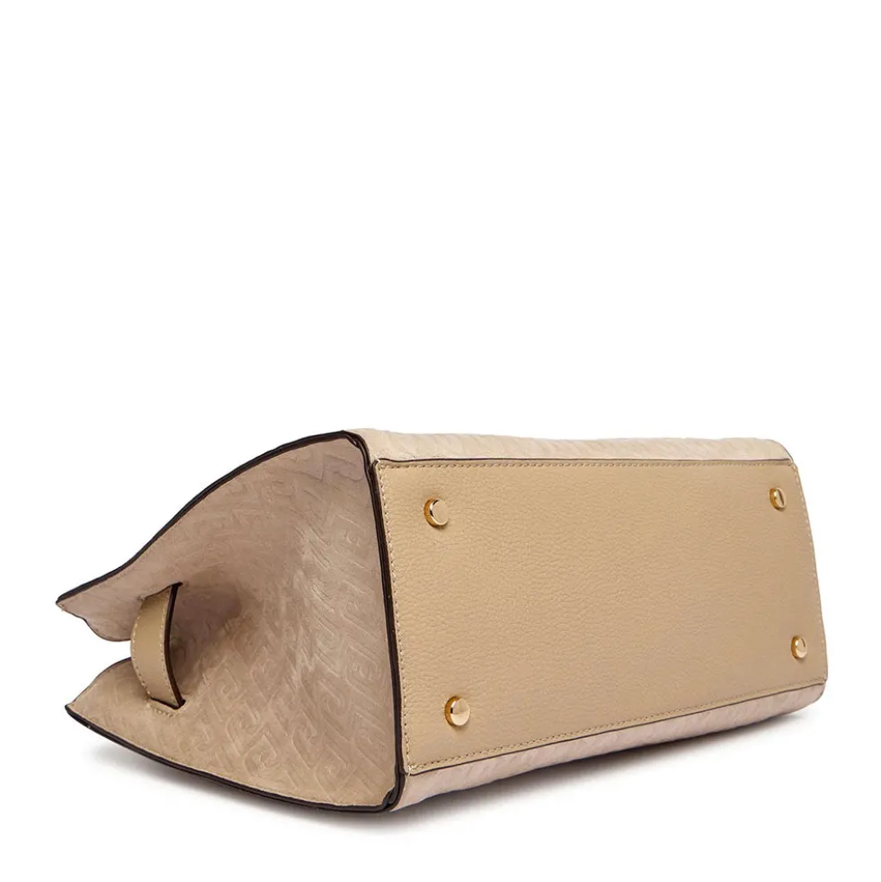 Borsa Donna a Mano LIU JO Neutro con Logo Monogram All Over
