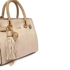 Borsa Donna a Mano LIU JO Neutro con Logo Monogram All Over