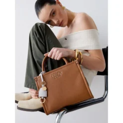 Borsa Donna a Mano LIU JO stampa Monogram Bianco