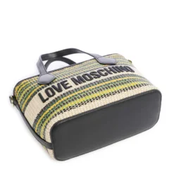 Borsa Donna a Mano LOVE MOSCHINO a Righe Nero Multicolor